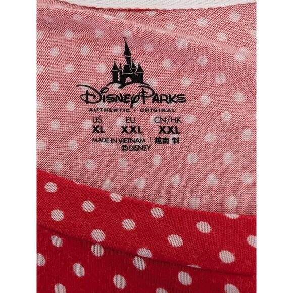 Disney Parks Womens Size XL Red Polka-dot Mini Mouse Disney World Short Sleeves - Picture 4 of 8